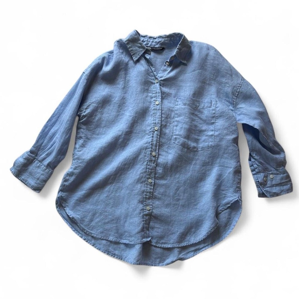 Linen Relaxed Fit Button Up